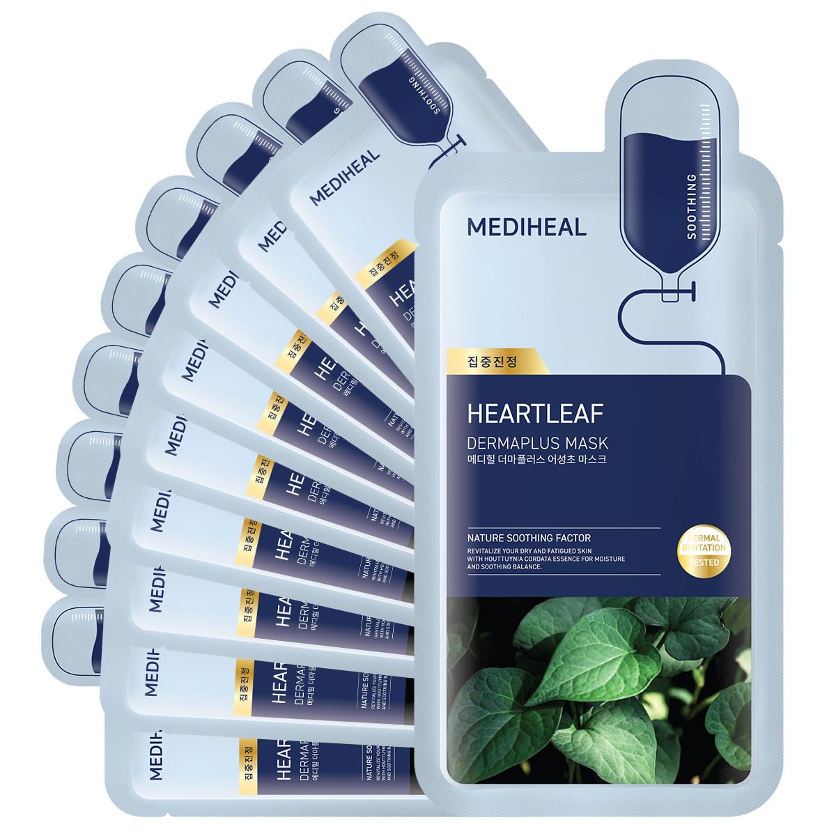 Mediheal Dermaplus Heartleaf : boîte du masque apaisant et hydratant