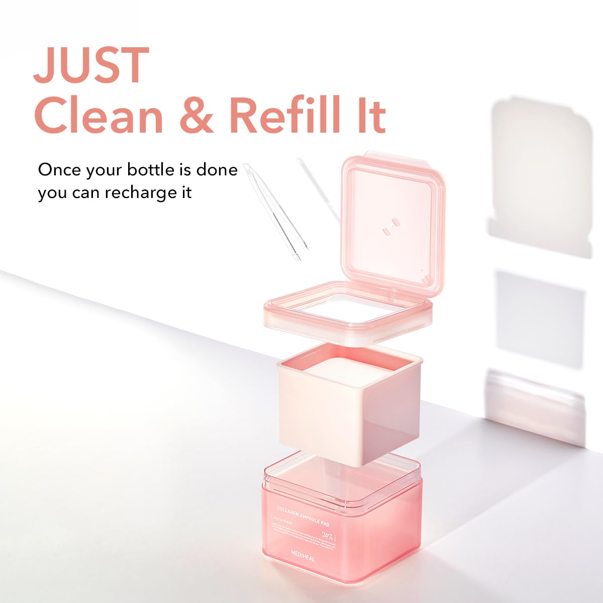 Emballage refill eco-soie Mediheal, option durable et végan