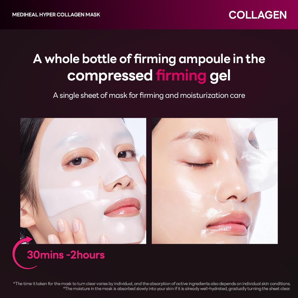 Mediheal Hyper Collagen essence-infused hydrogel sheet delivers steady delivery.