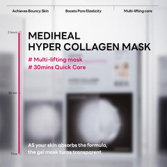 Mediheal Hyper Collagen mask focuses on refined pores and elasticity.