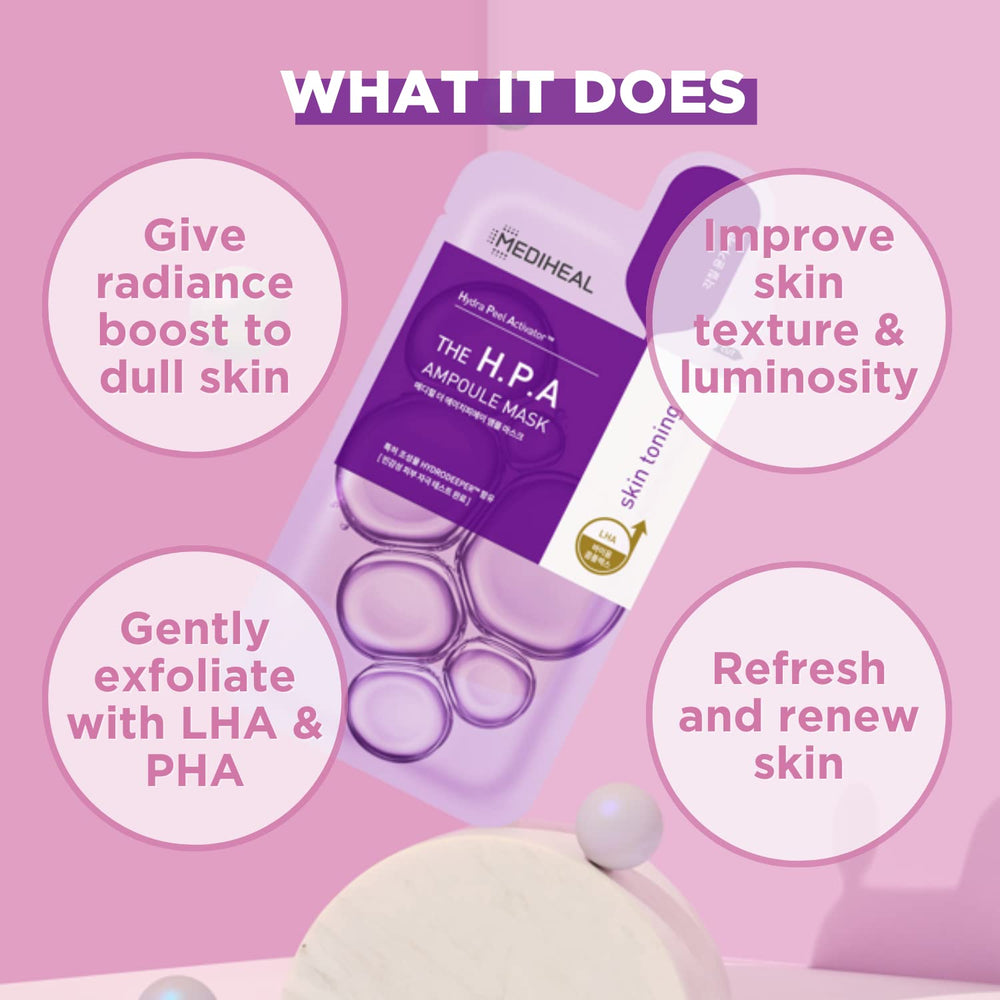 Effet LHA et PHA, peau lumineuse et fraîche grâce à Mediheal.