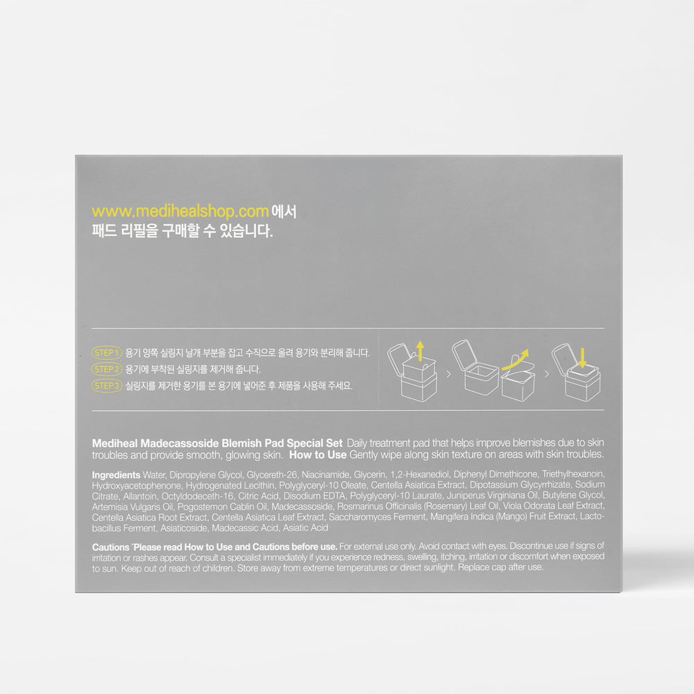 Mediheal Madecassoside Blemish Pad: rituel quotidien simplifié pour peau plus uniforme