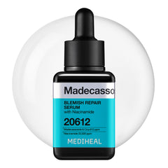 Sérum Mediheal Madecassoside, bouteille prête pour hydratation et réparation.