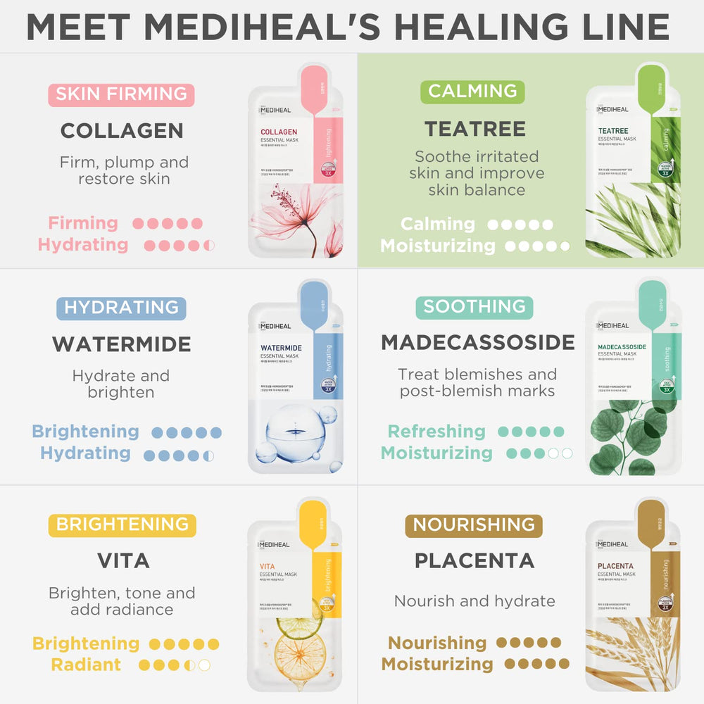 Mediheal masque arbre à thé, emballage écoresponsable et FSC respectueux.