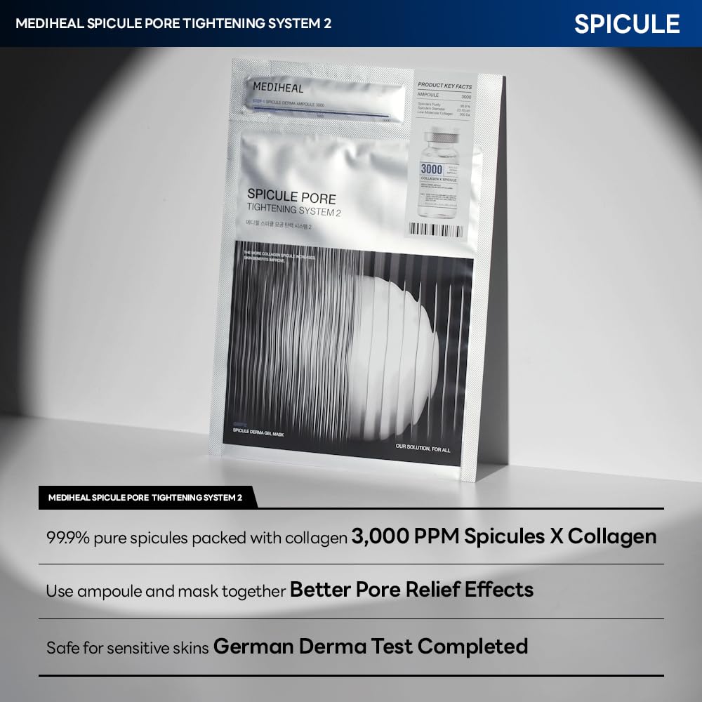 Mediheal masque gel translucide spicule collagen – absorption rapide sur le visage.