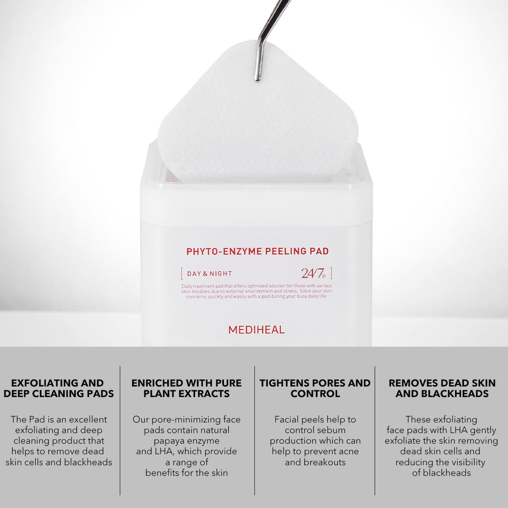 Pads soaked with nourishing solution ready for use with Mediheal Phyto Enzyme Pad.