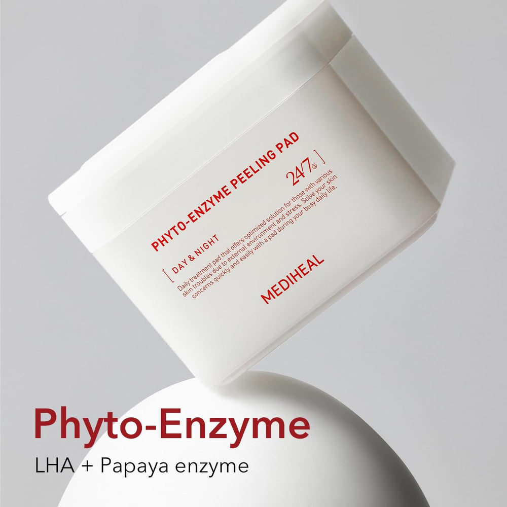 Vegan-certified Mediheal Phyto Enzyme Pad with dermatologist-tested safety features.