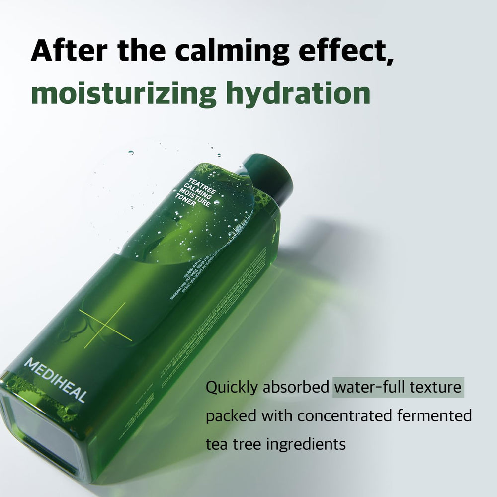 Mediheal Teatree Toner — soin hypoallergénique avec pH légèrement acide.
