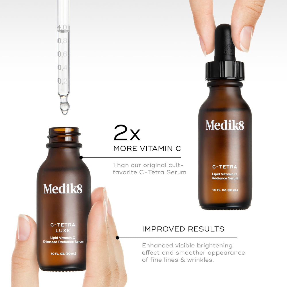 Medik8 C-Tetra Luxe : emballage végan et sans gluten, choix responsable.