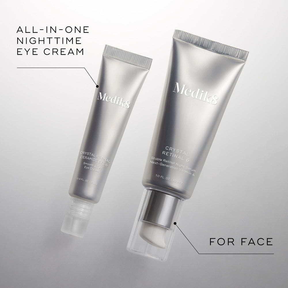 Texture crème légère Medik8 Crystal Retinal Ceramide Eye 6 pour le regard.