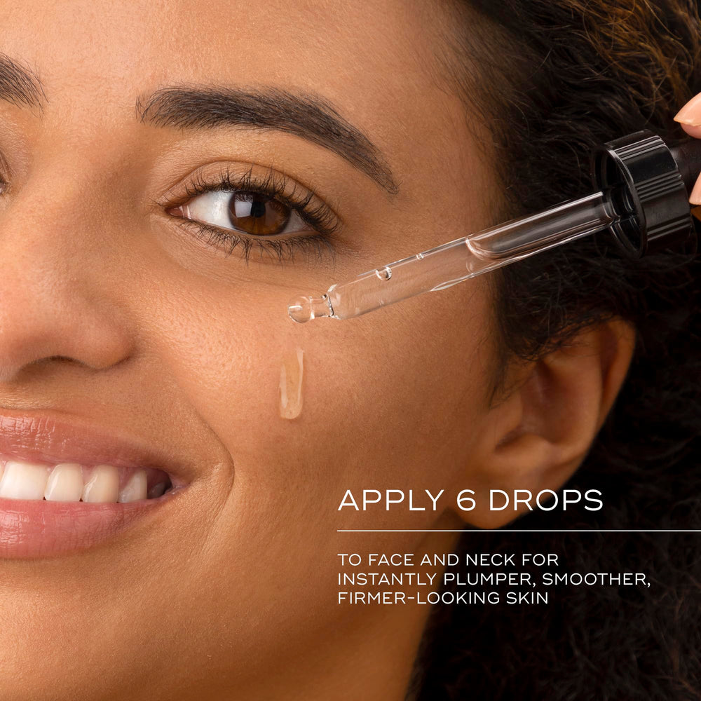 Application sur le visage de Hydr8 B5, absorption rapide et douceur.