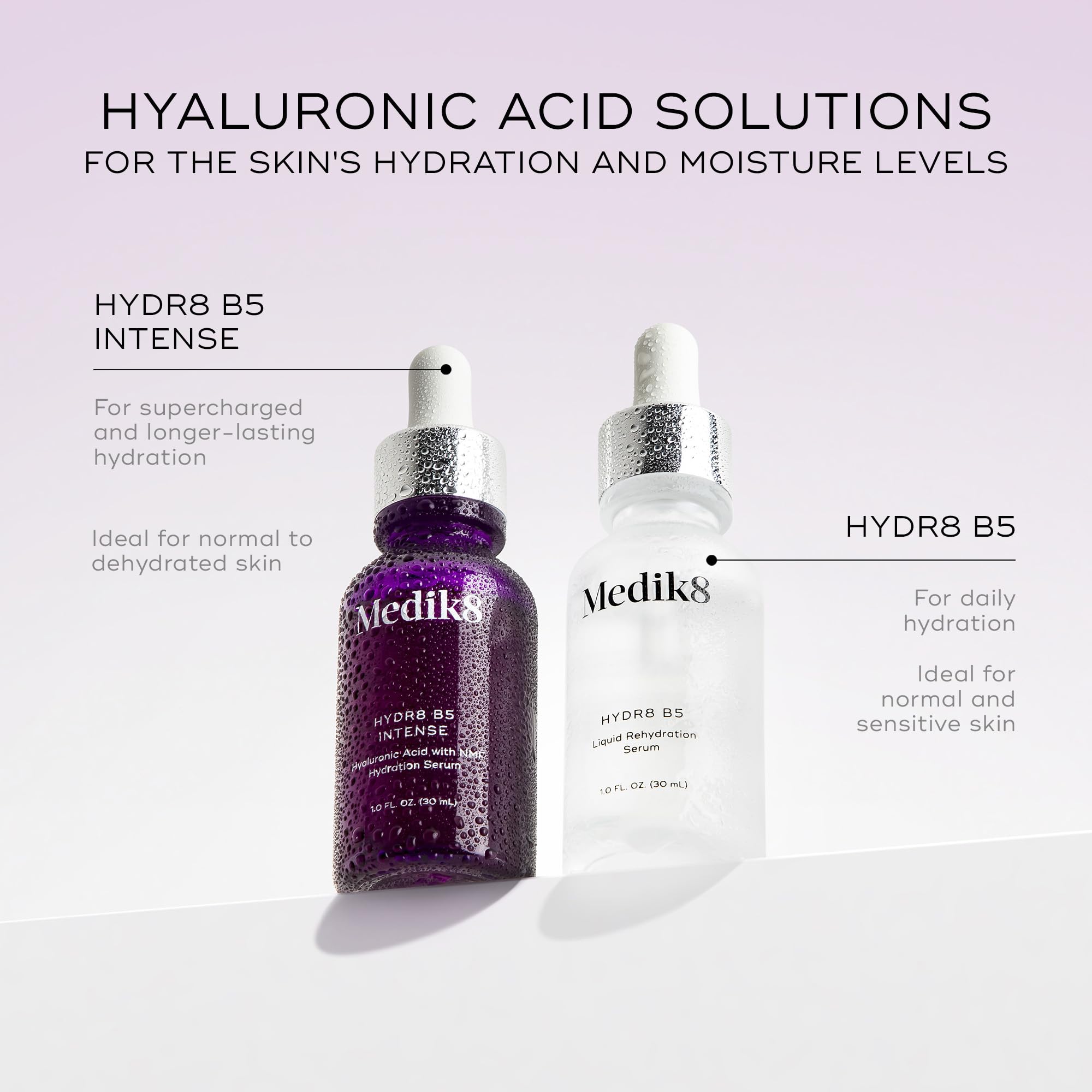 Medik8 Hydr8 B5 Intense – étiquette claire indiquant les actifs et les conseils d’utilisation.
