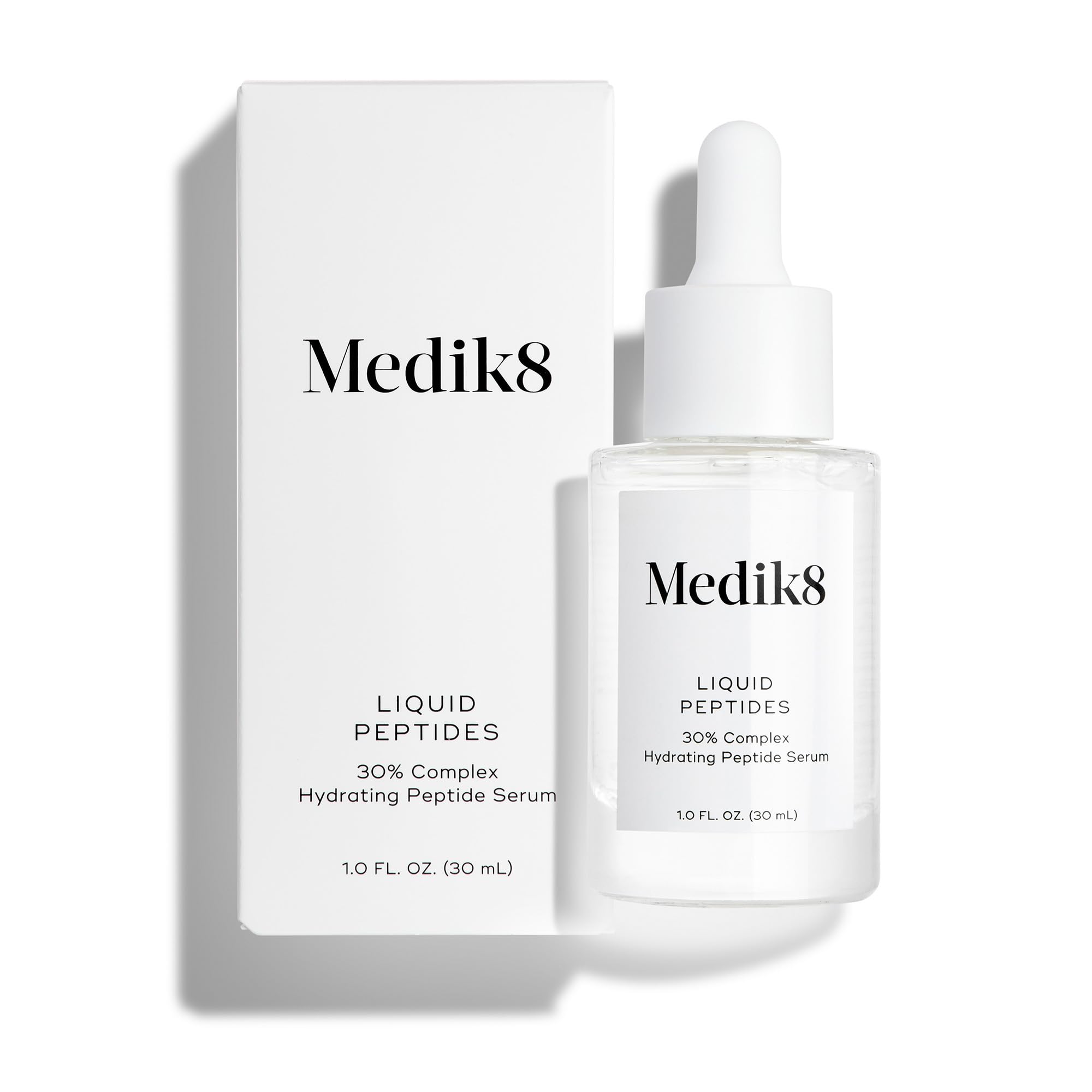 Medik8 Peptides Liquides, bouteille pompe, hydratation durable pour peau douce et lisse