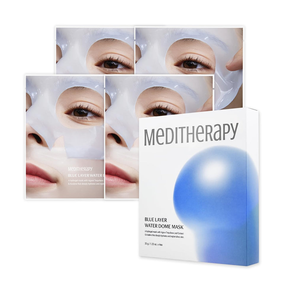 MEDITHERAPY Bluelayer masque hydrogel nuit, hydratation profonde pour peau reposée.