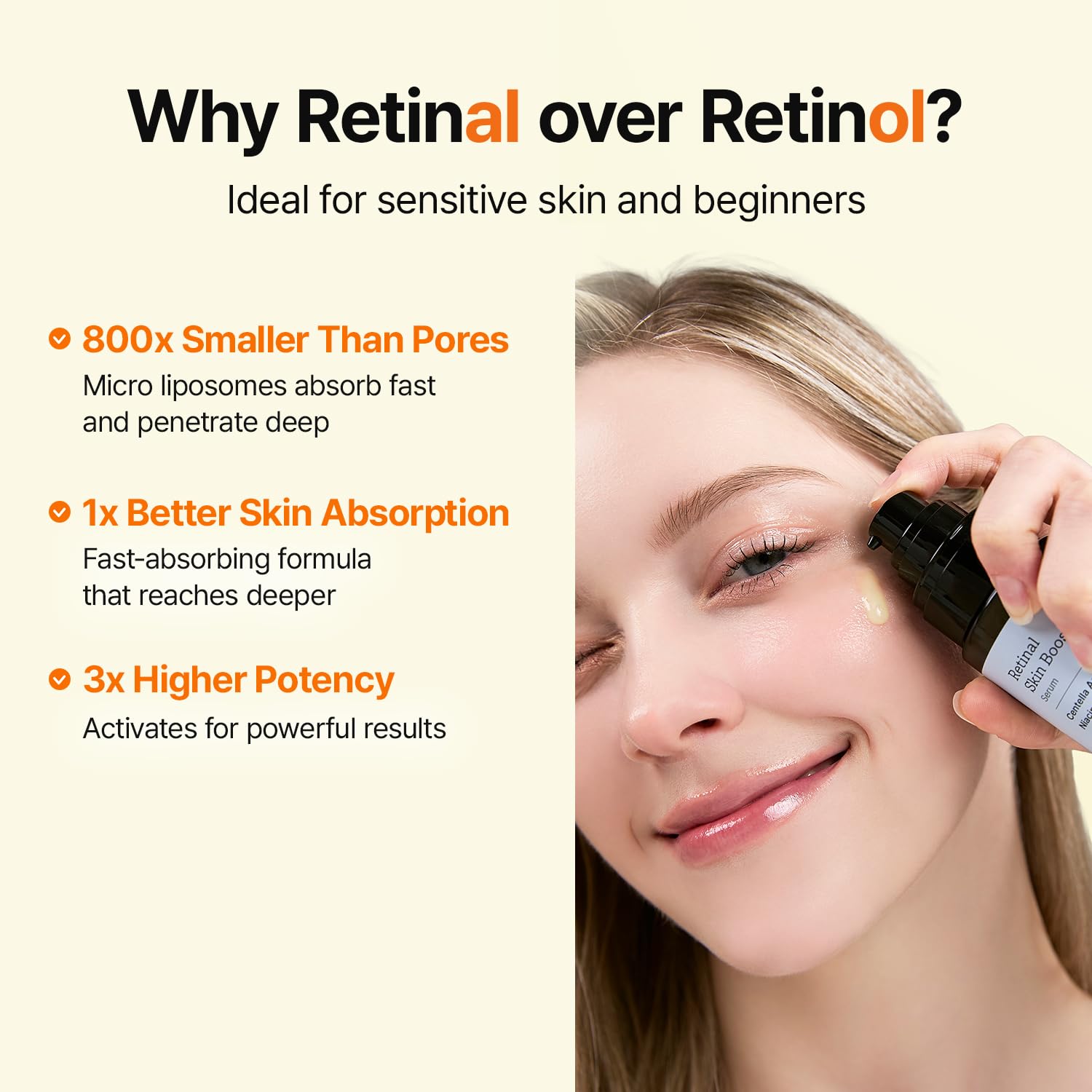 MEDITHERAPY Retinal Serum peau lumineuse et hydratée après utilisation.