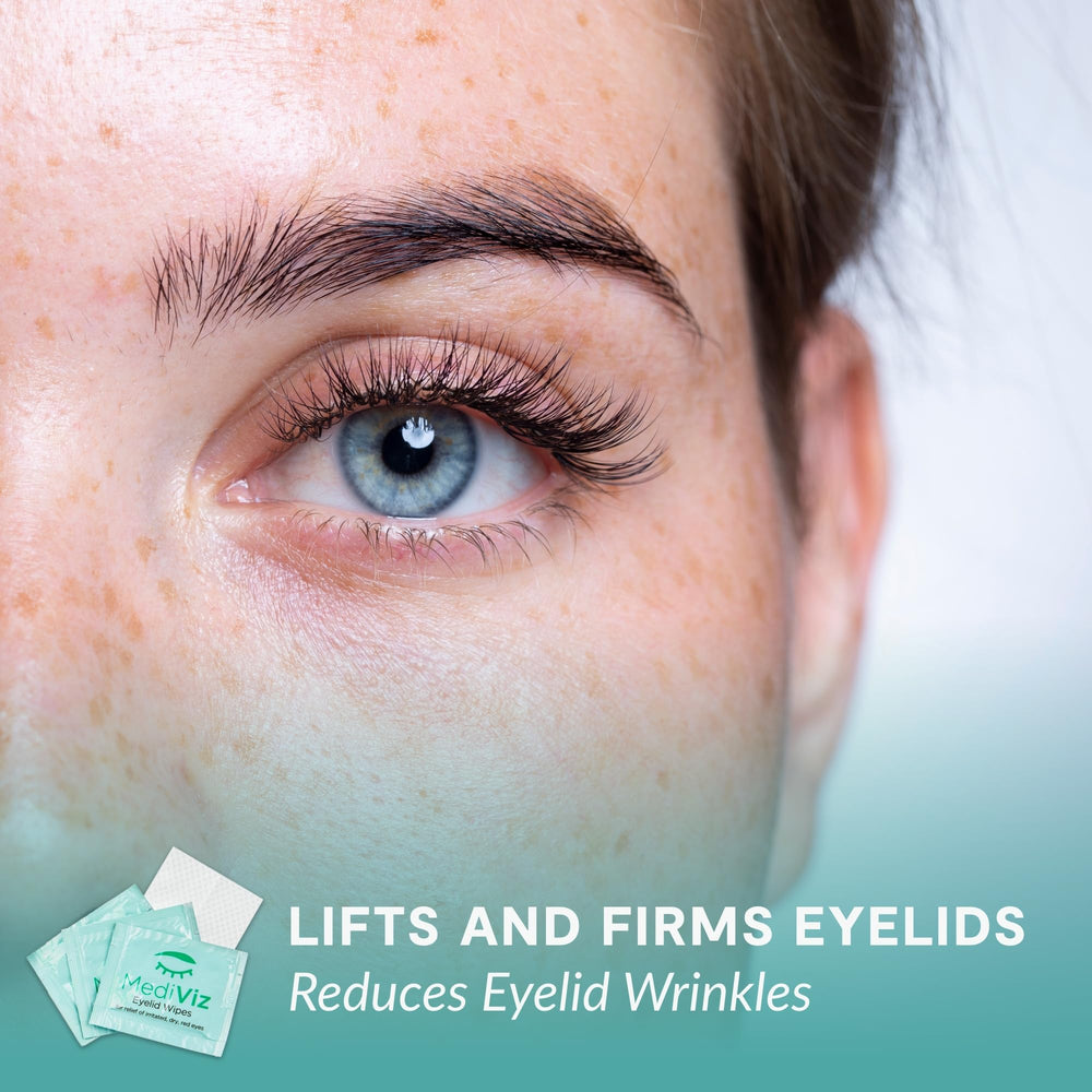 MEDIVIZ Lingettes Nettoyantes Yeux – appliquez sur les paupières pour éliminer les résidus.