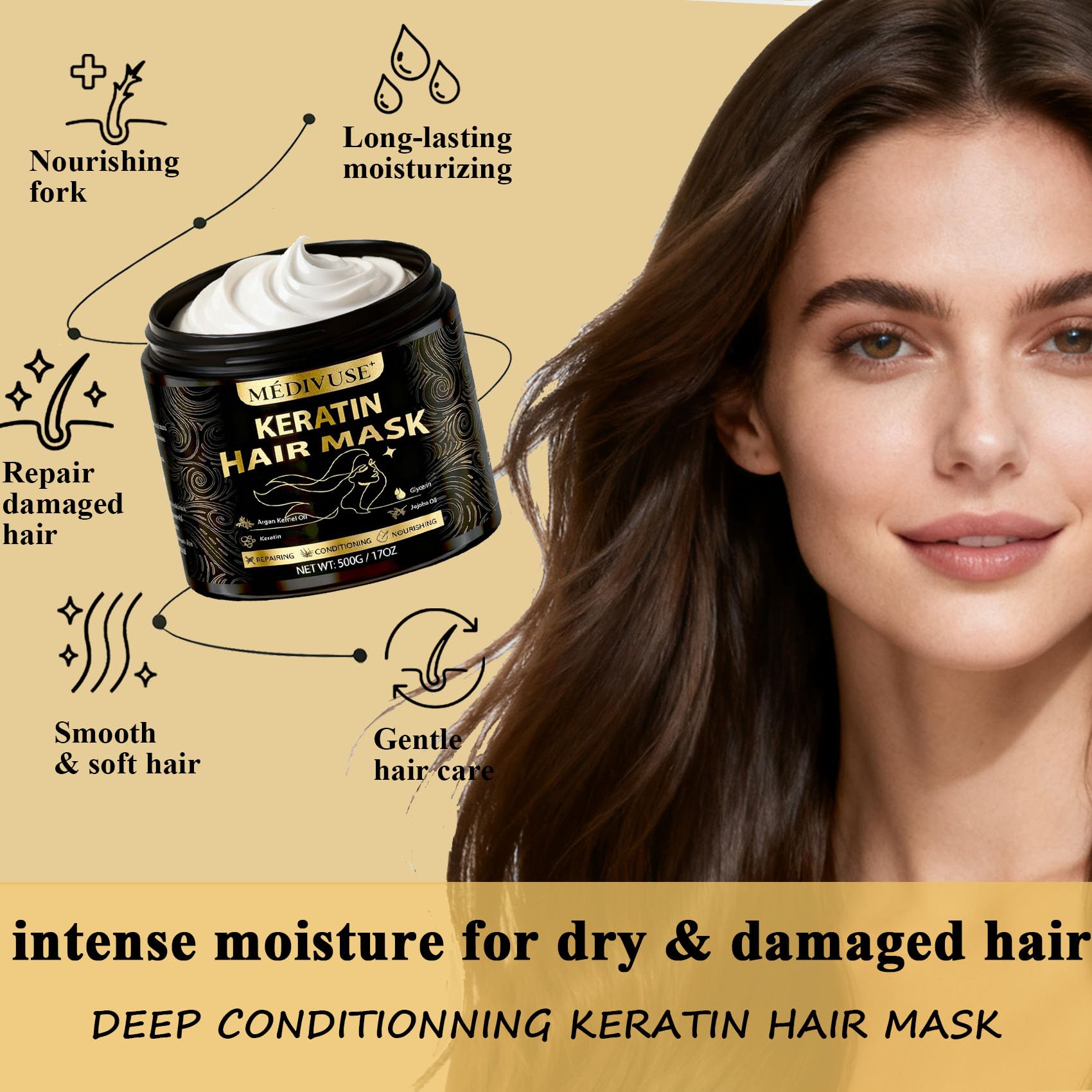 MediVuse Cheveux Brillance Après Application – éclat naturel retrouvé