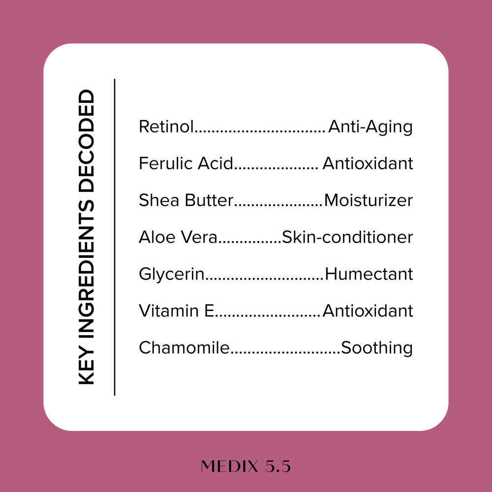 Medix 5.5 Acide ferulique et karité, crème nourrissante, texture douce.