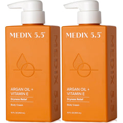Medix 5.5 Crème Argan Vitamine E – bouteille montrant l huile nourrissante pour la peau