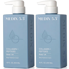 Medix 5.5 Crème collagène pour visage et corps, bouteille, hydratation et élasticité.