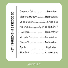Medix 5.5 Crème nourrissante coco Manuka pour le corps.