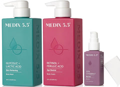 Medix 5.5 crème retinol corps en pompe, peau lisse et hydratée.