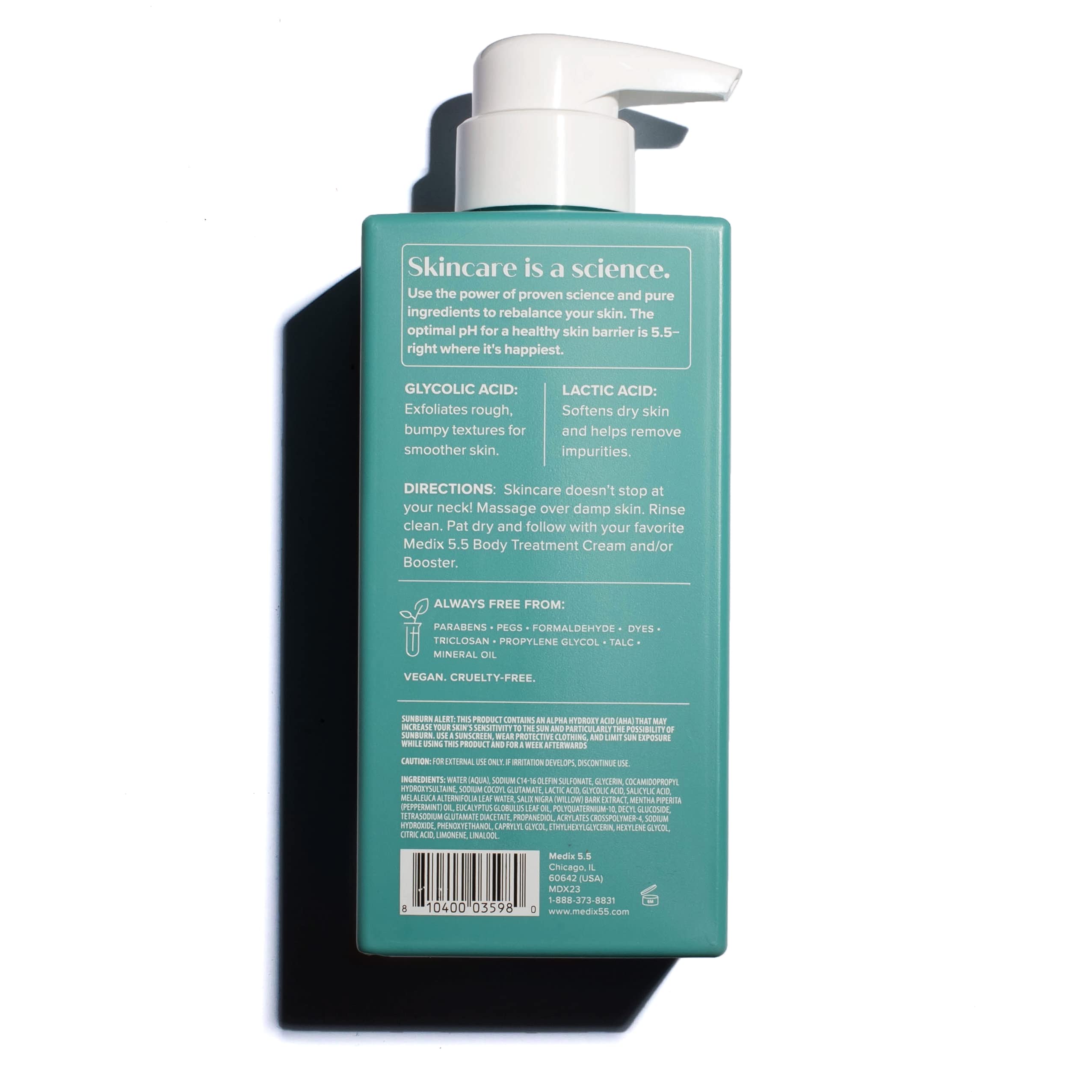 Formulation Medix 5.5 sans parabènes ni sulfates et cruelty-free.