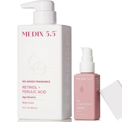 Medix 5.5 lotion rétinol pour le corps sans parfum, peau lisse.