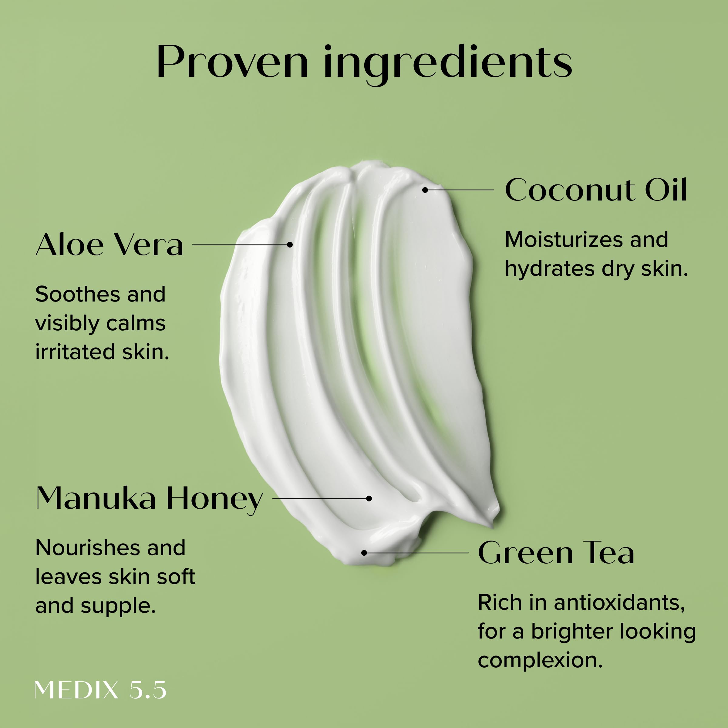 Medix 5.5 Lotion visage hydratante coco Manuka – absorption rapide.