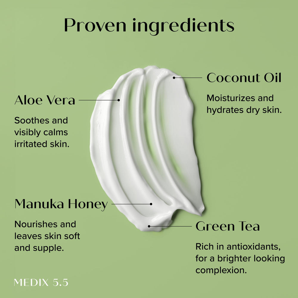 Medix 5.5 Lotion visage hydratante coco Manuka – absorption rapide.