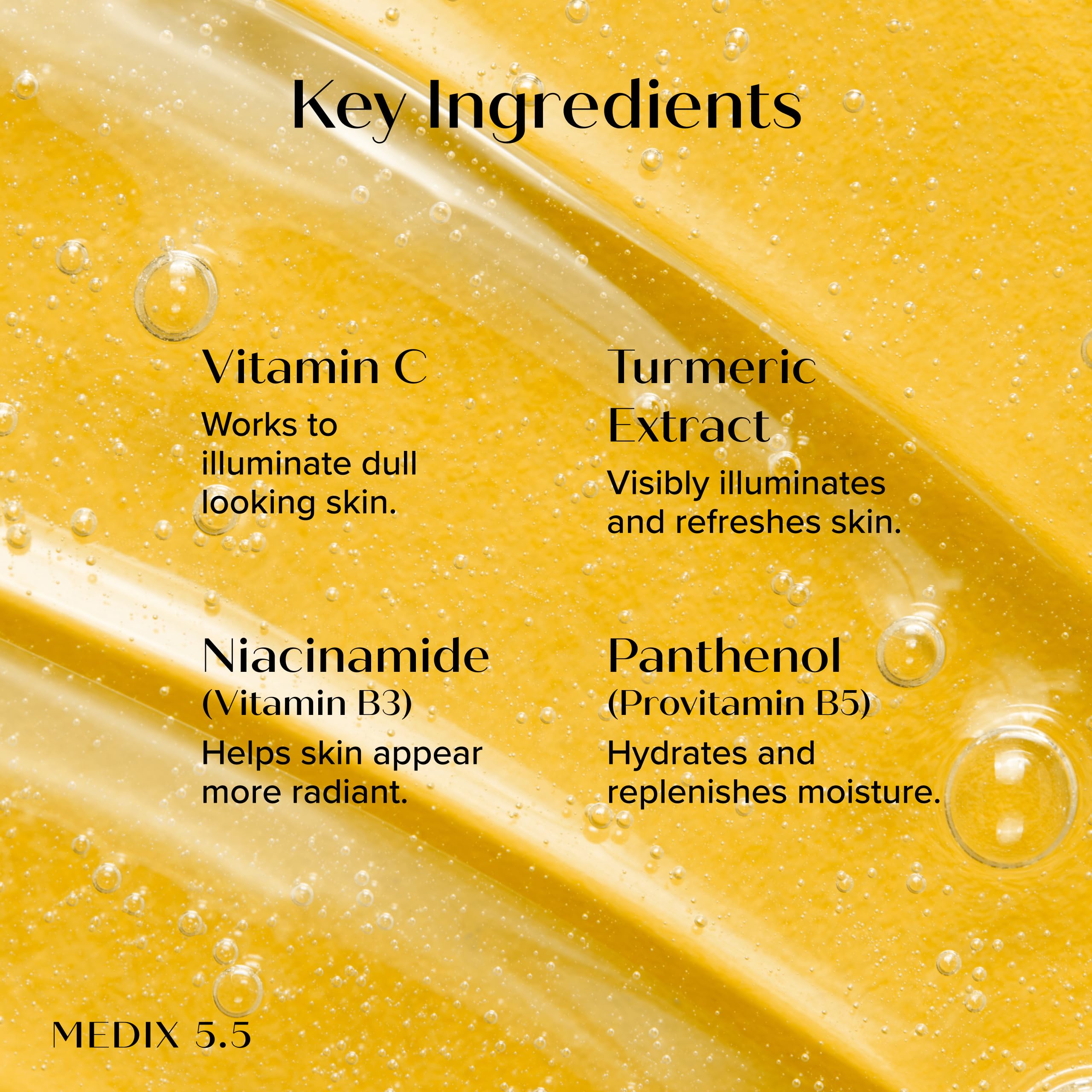 Medix 5.5 Radiant Glow, parfum citron frais, douche revigorante.