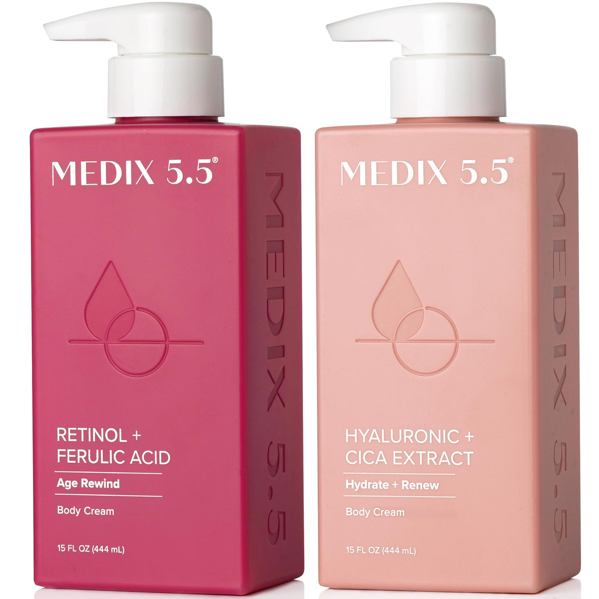Medix 5.5 Retinol Body Lotion, bouteille élégante, peut aider à raffermir et lisser la peau.