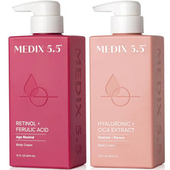 Medix 5.5 Retinol Body Lotion, bouteille élégante, peut aider à raffermir et lisser la peau.