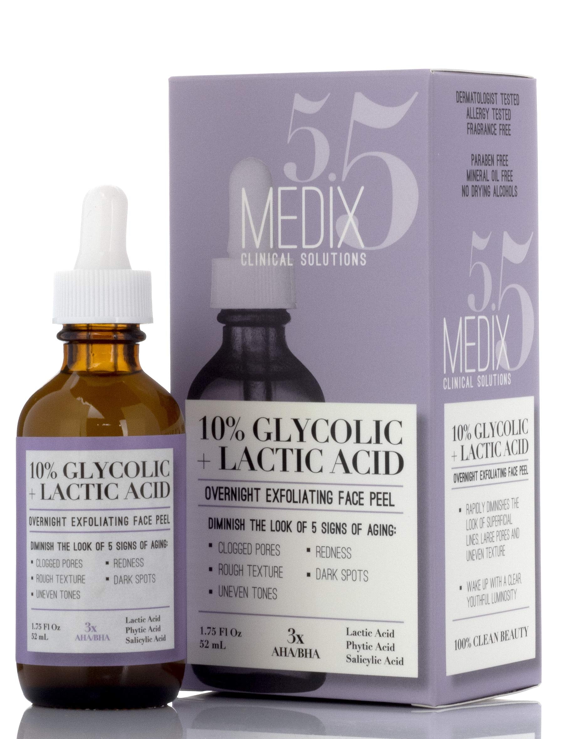 Medix 5.5 sérum acide glycolique en flacon, exfoliation en douceur.