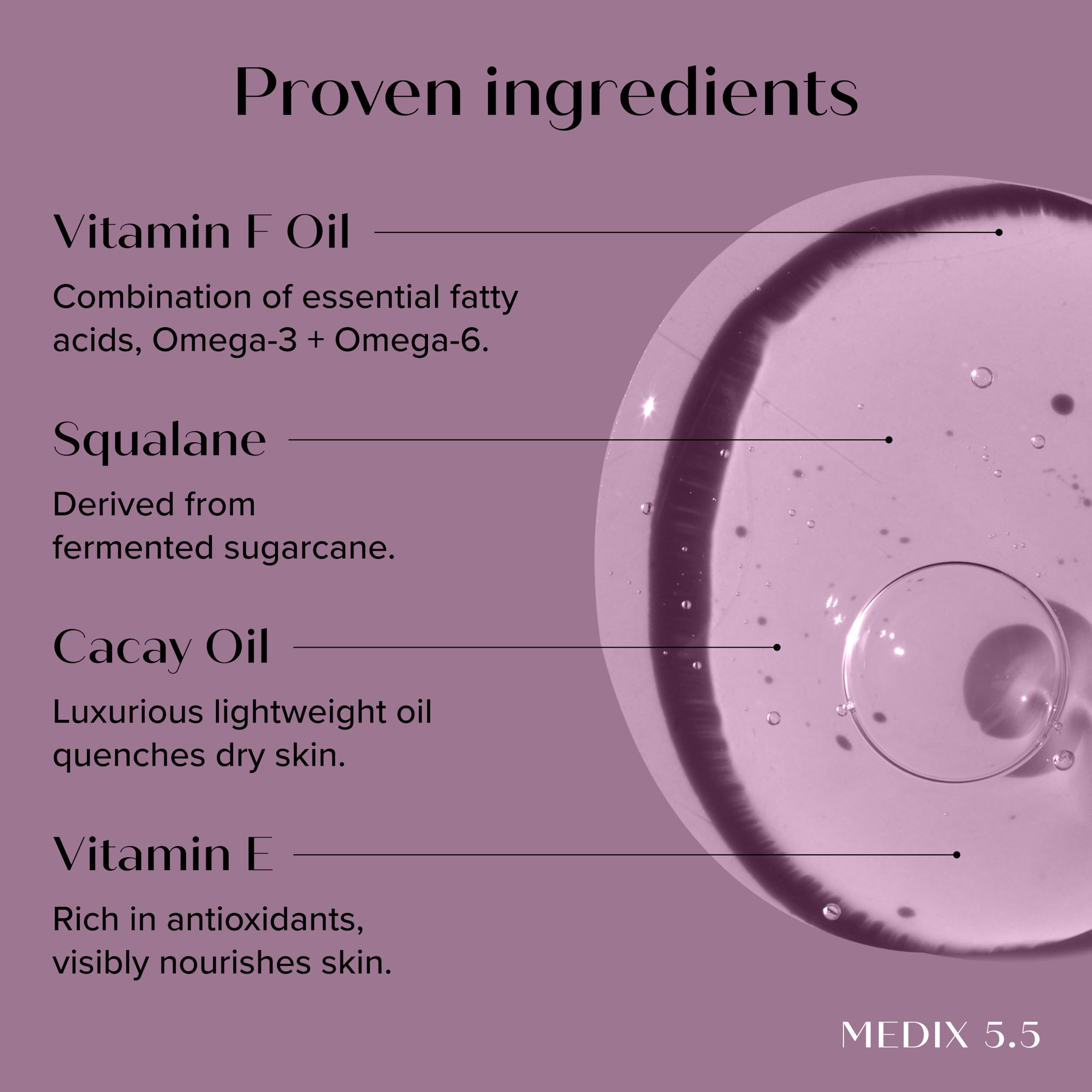 Medix 5.5 sérum vitamine F, booster durable pour la barrière cutanée.