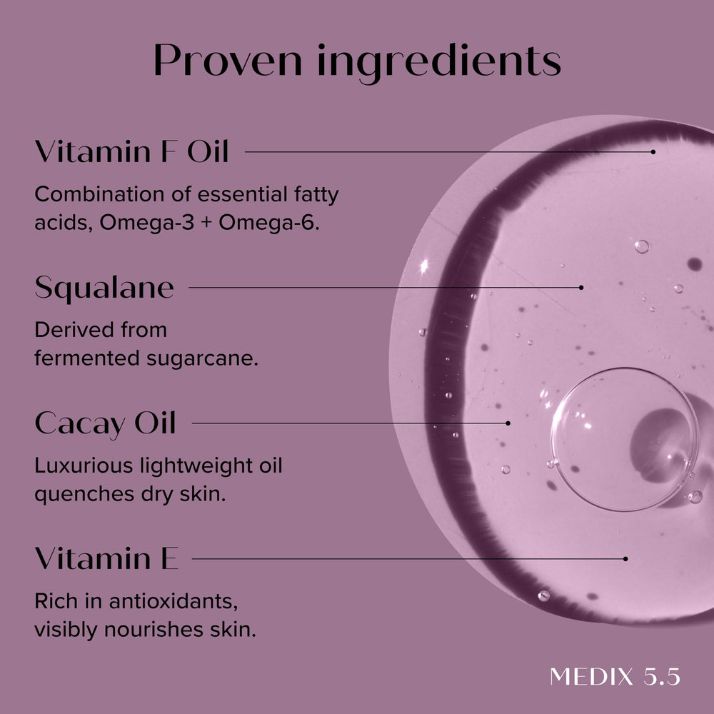 Medix 5.5 sérum vitamine F, booster durable pour la barrière cutanée.
