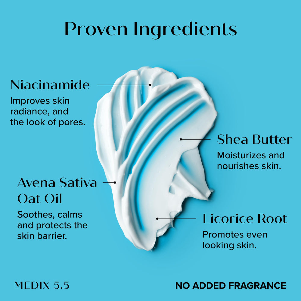 Medix 5.5 texture-creme-non-grasse: absorption rapide sans sensation huileuse.
