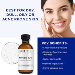 MedPeel Glycolic 50% - application visage, sensation contrôlée et précision lors de l'étalement.