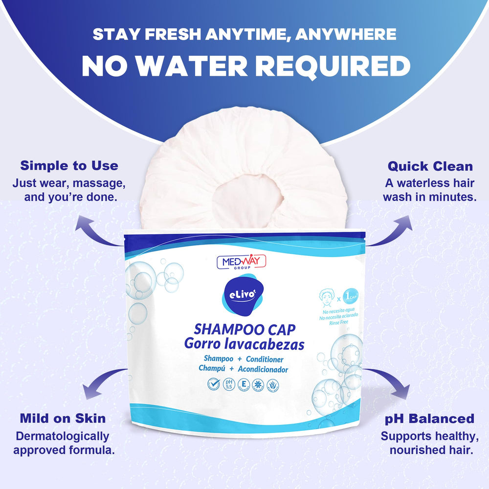 MedVance capuchon shampooing sans rinçage, massage-cheveux pour nettoyage sans eau.