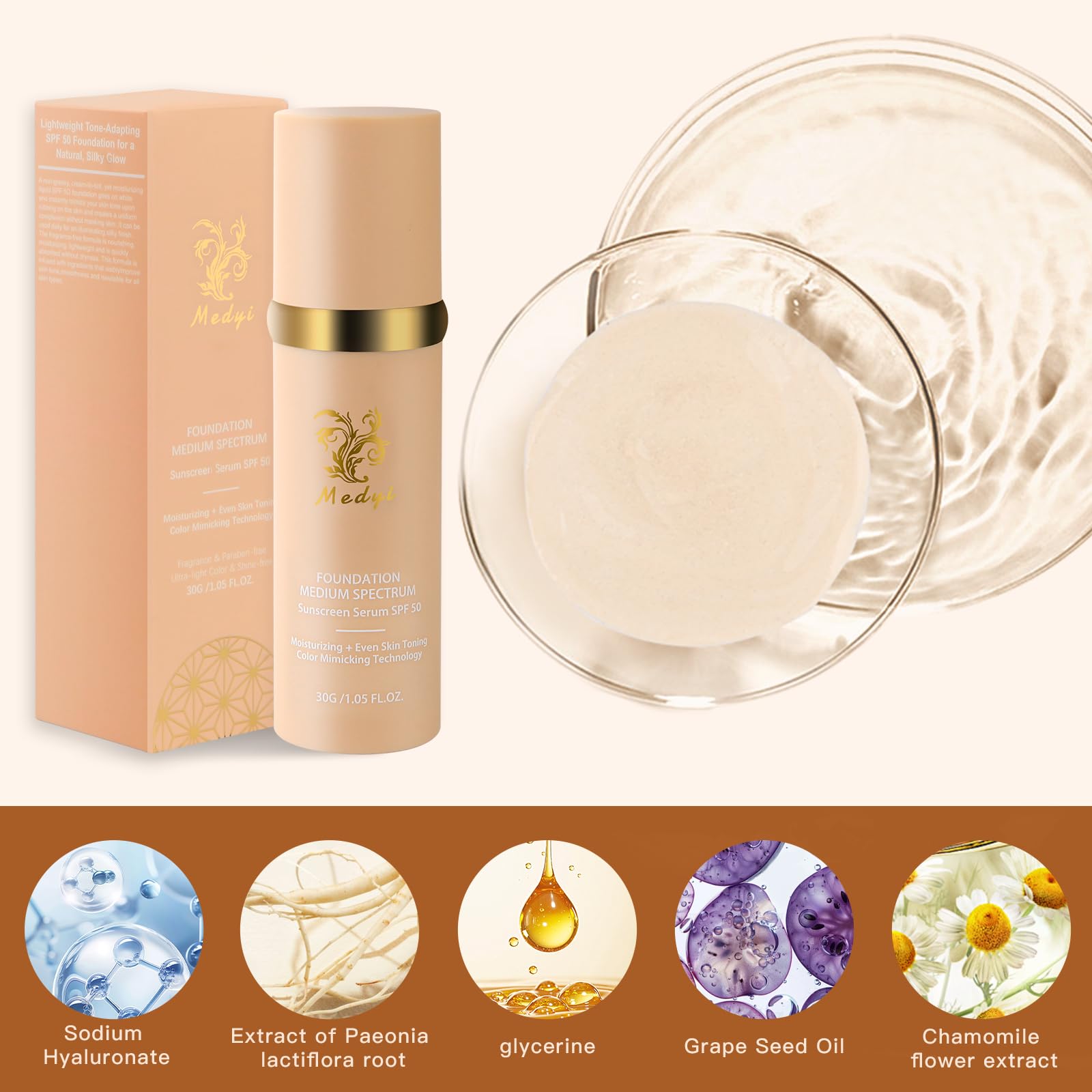 Medyi Foundation Medium: teinte adaptative qui s’accorde à votre carnation pour un look naturel