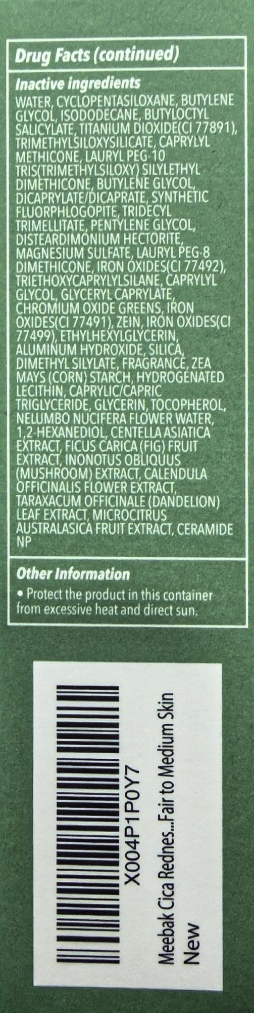 Meebak CC Crème SPF50 protection solaire quotidienne pour la peau