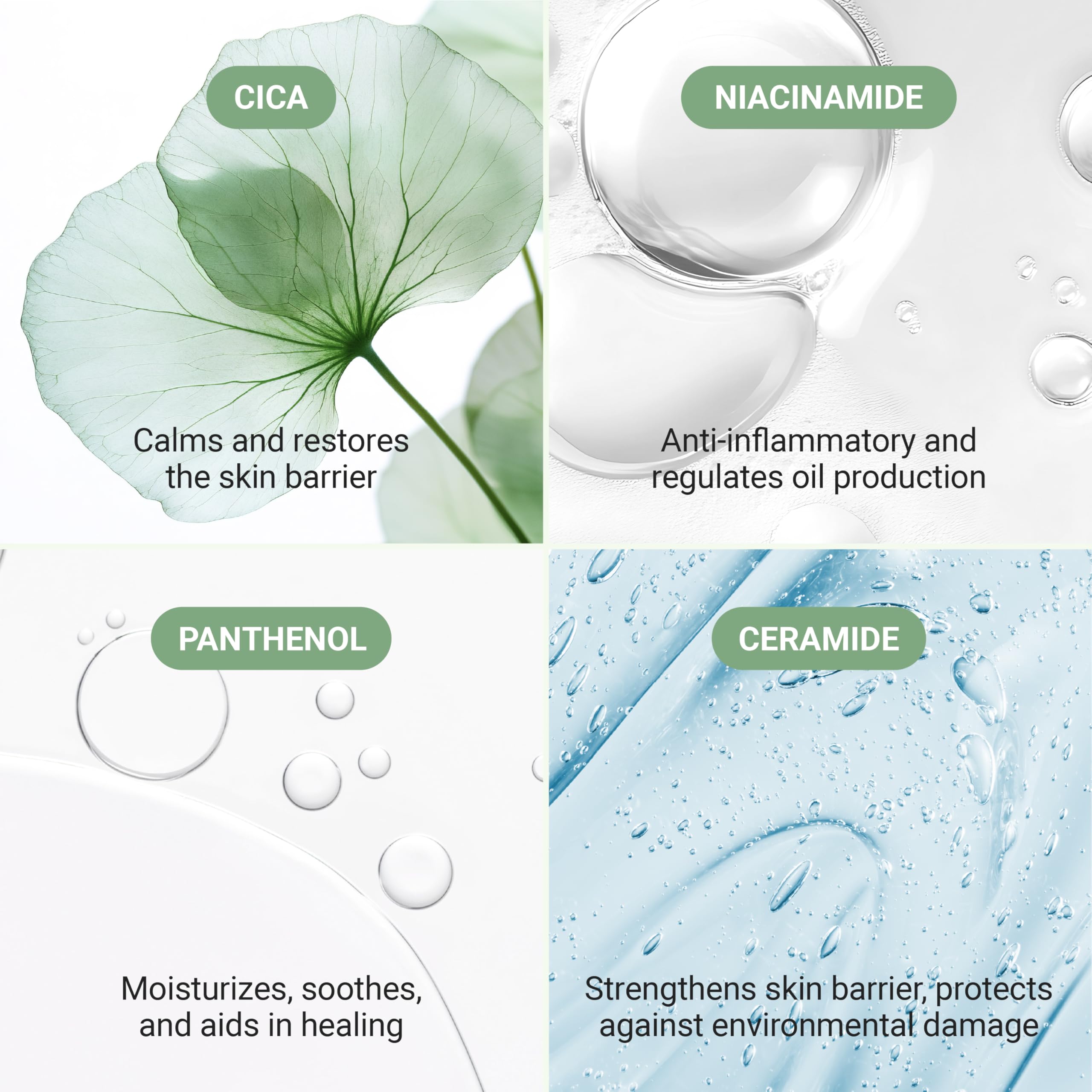 Meebak Cica Redness Solution Cream - montre routine visage simple et efficace.