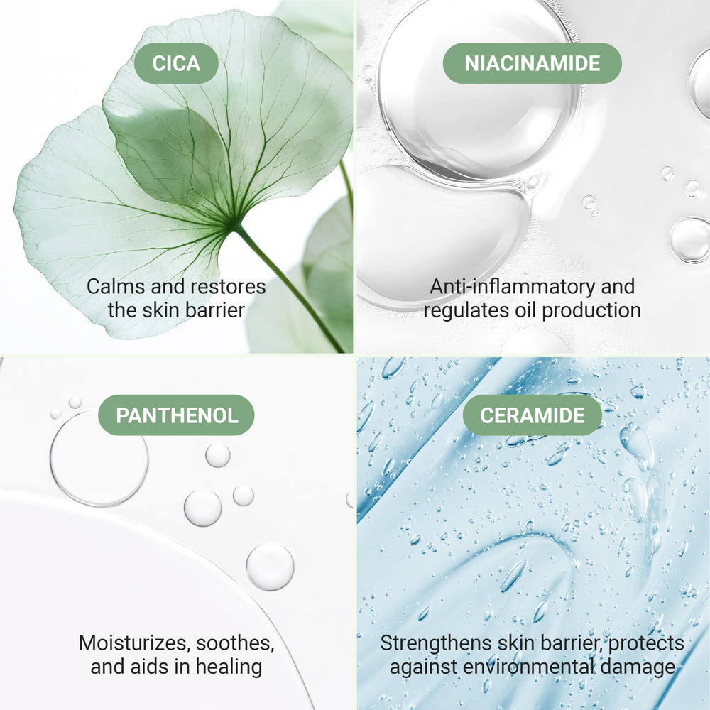Meebak Cica Redness Solution Cream - montre routine visage simple et efficace.