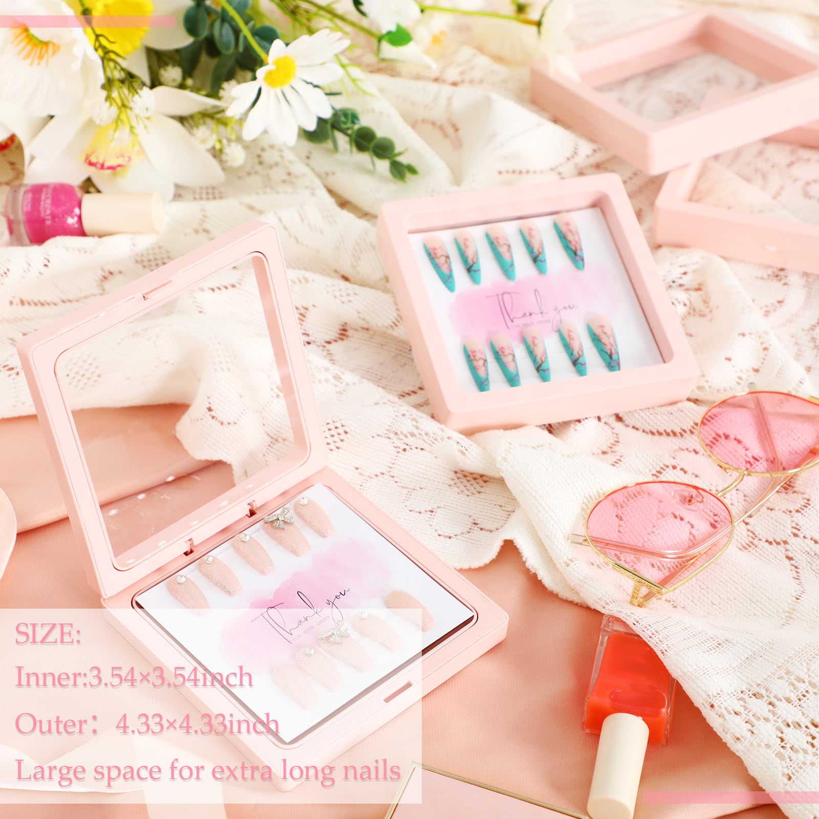Meekoo cartes d'affichage roses accompagnent vos ongles pour un style chic.