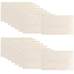 Meekoo lot de 16 pochettes en toile beige pour cosmétiques et petits objets