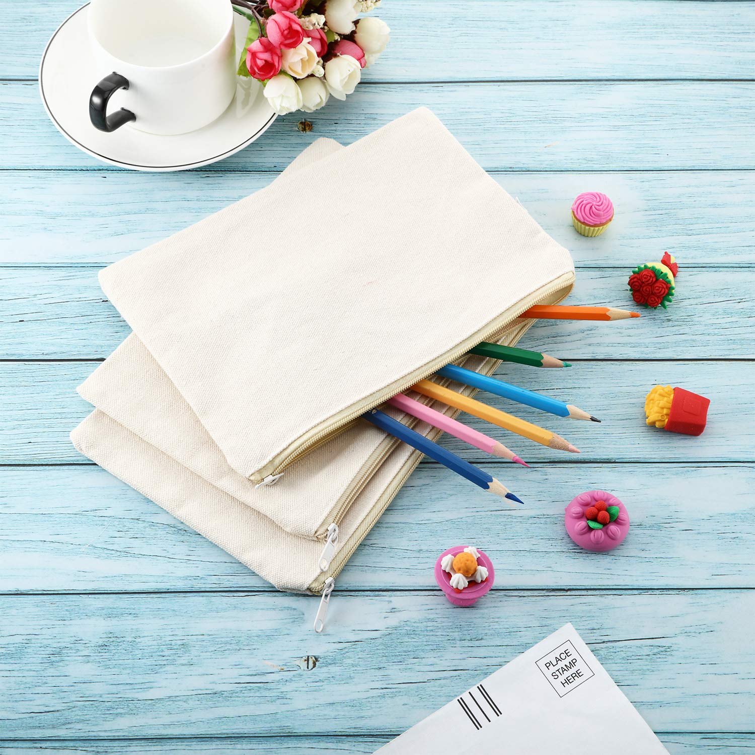 Pochette cosmétique durable Meekoo en toile, robuste et facile à nettoyer