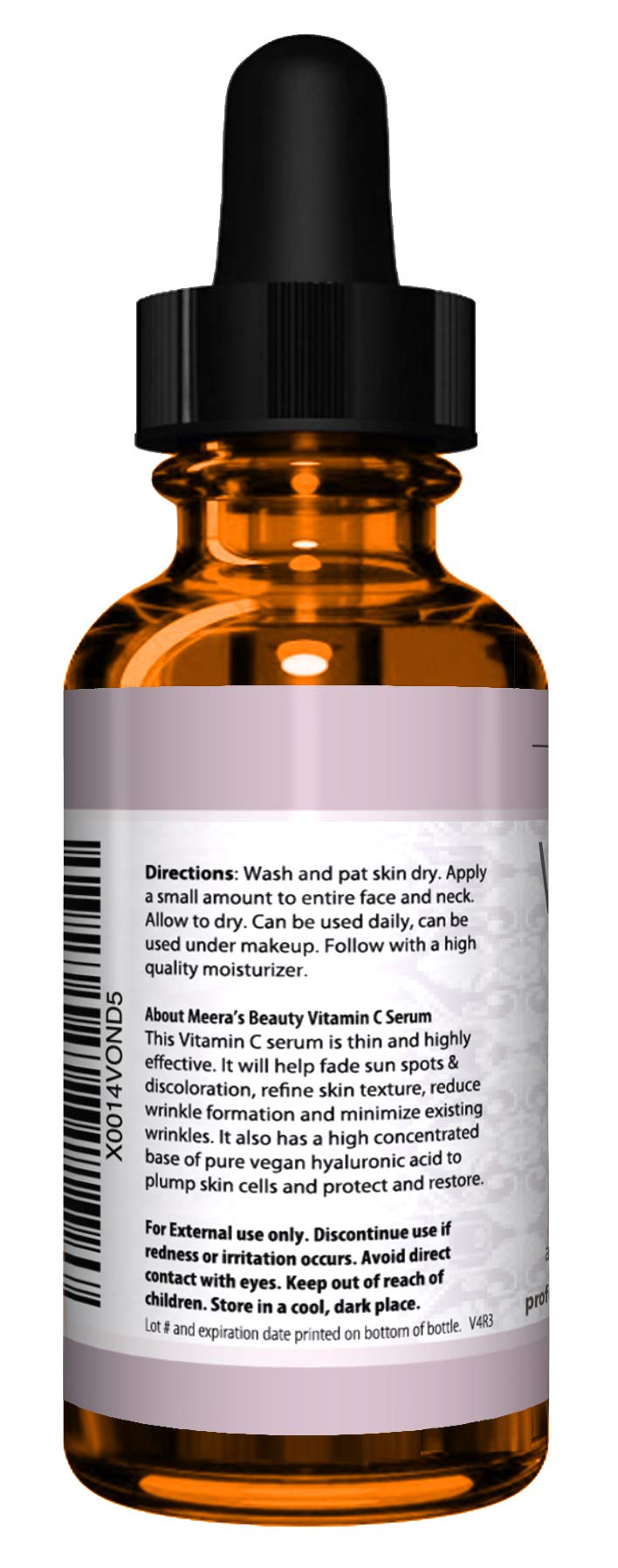 Meera's Beauty sérum vitamine C visage texture lumineuse sur peau