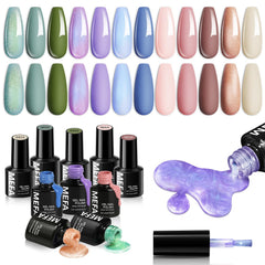 MEFA Ensemble Vernis Gel 12 Couleurs – palette chameleon pour des transitions élégantes.