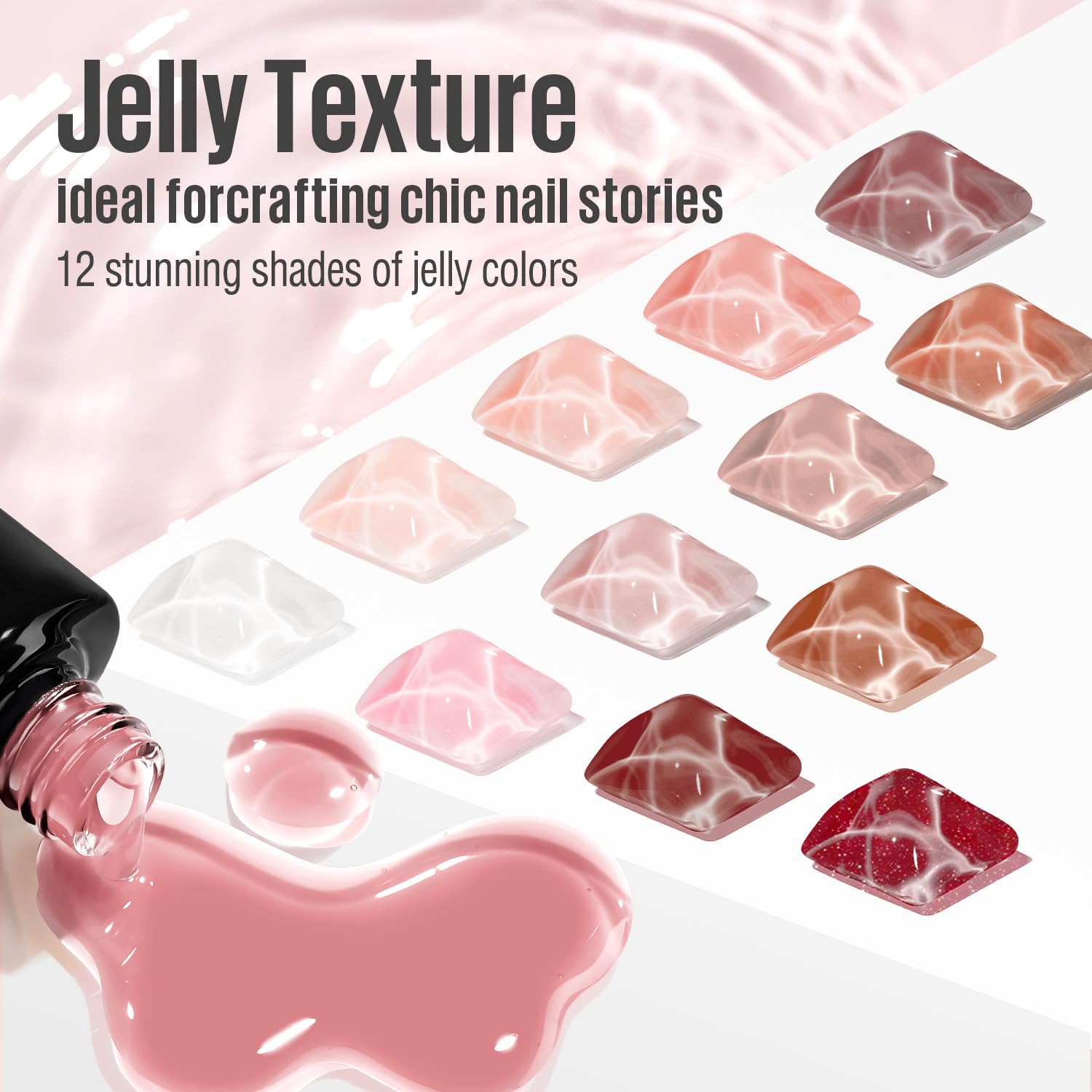 Vernis MEFA Jelly Gel blush rose, nuance subtile pour un look raffiné.