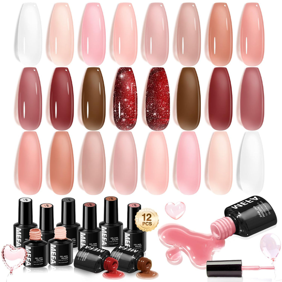 Vernis MEFA Jelly Gel nude, teint naturel et élégant.